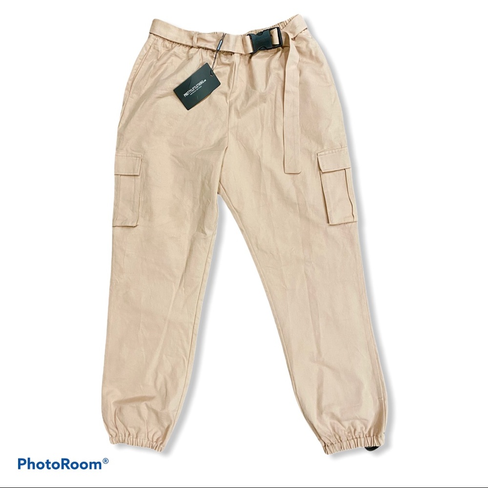 NWT PrettyLittleThing Nude Utility Joggers Size 10